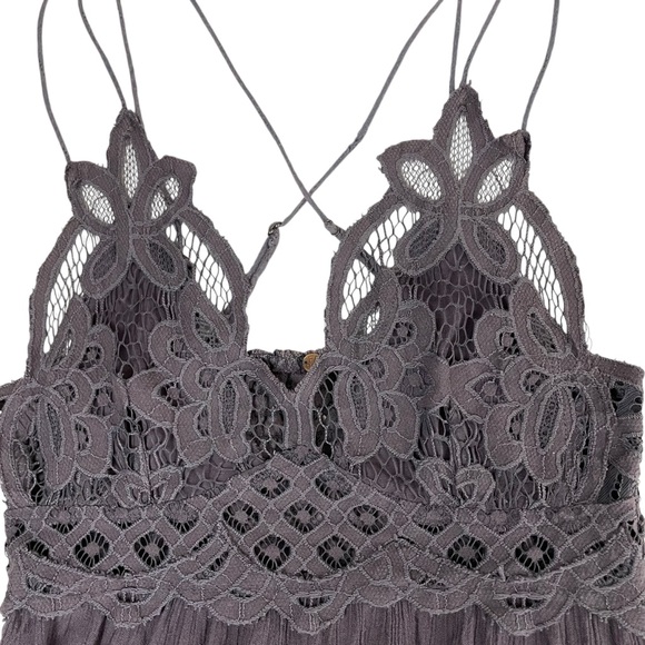 Free People Adella Slip Dress Charcoal Small - Picture 9 of 16